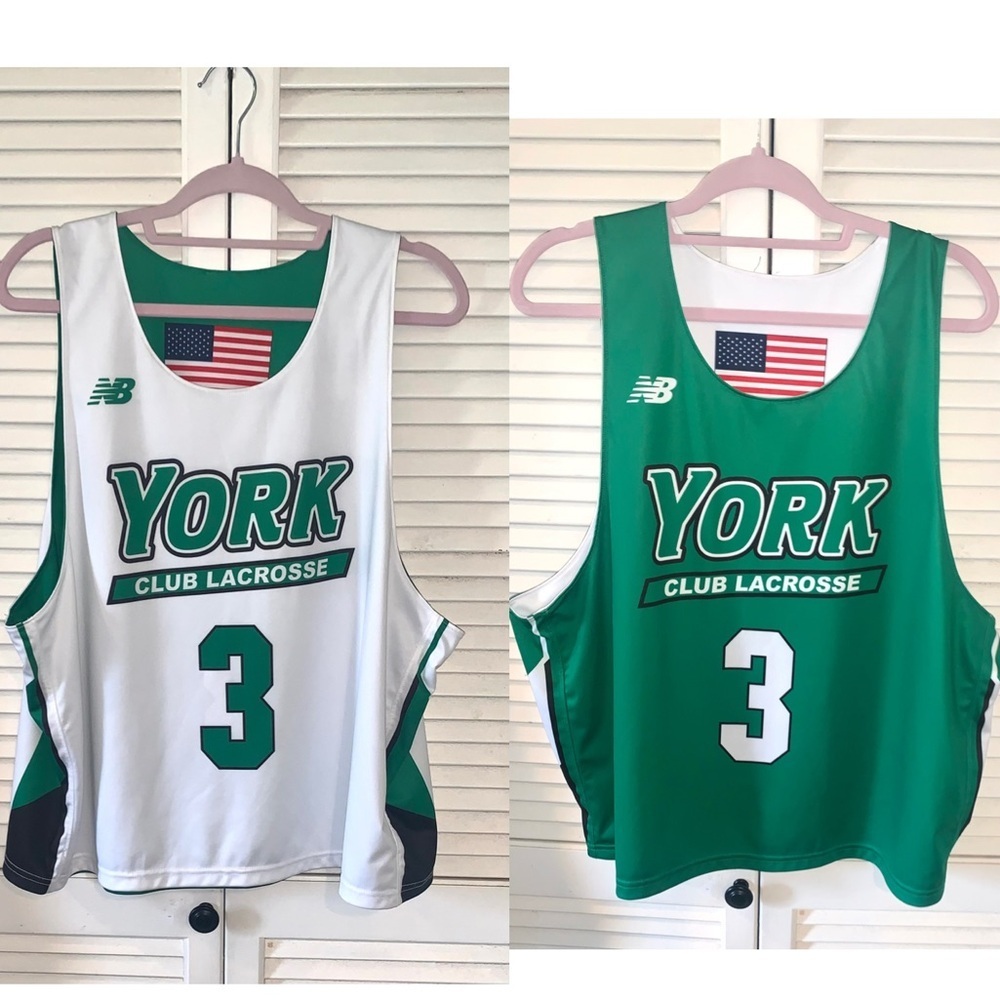 New Balance Green and White Reversible York College Lacrosse Jersey Men’s OS